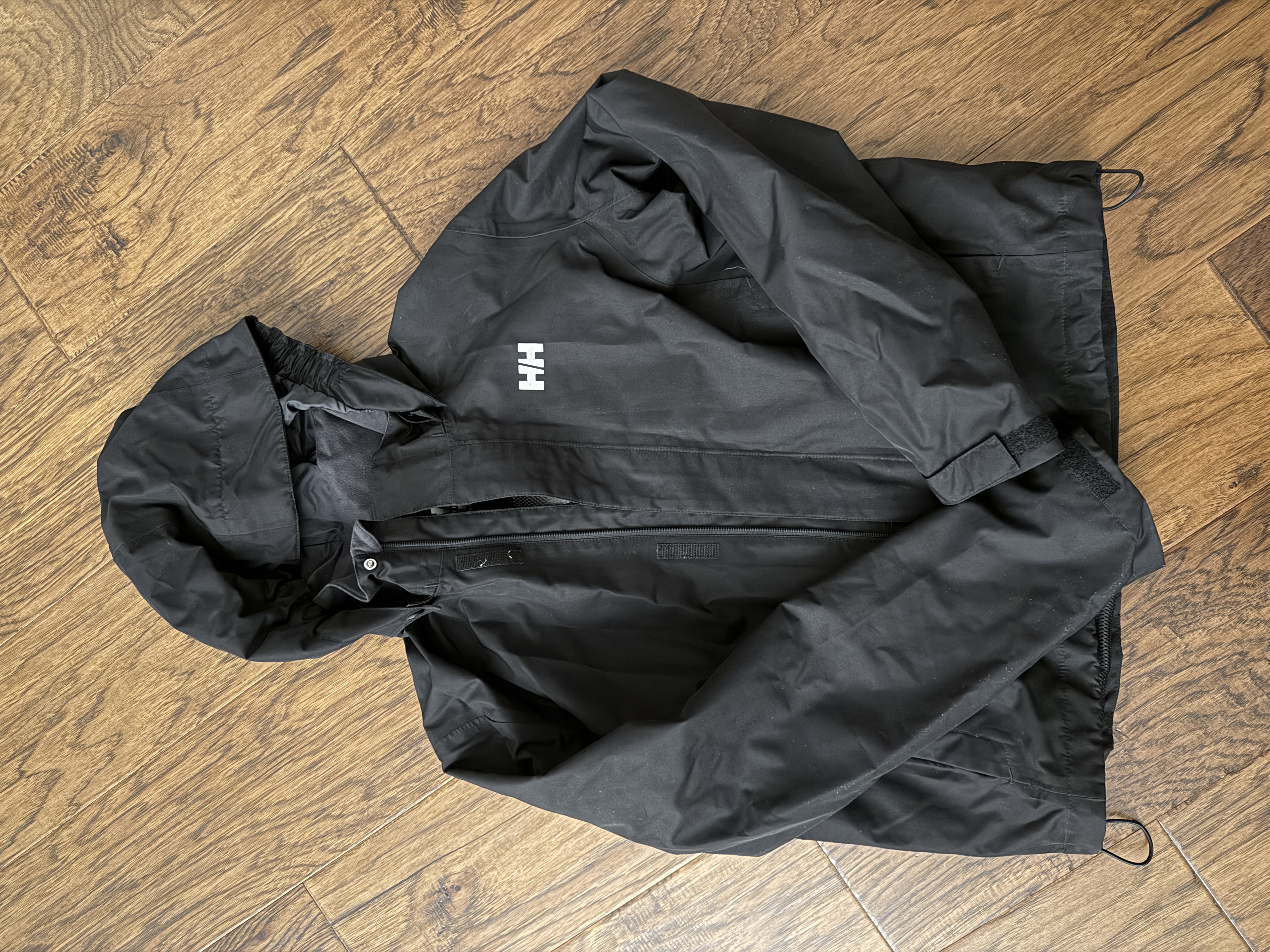 Black Helly Hansen rain jacket