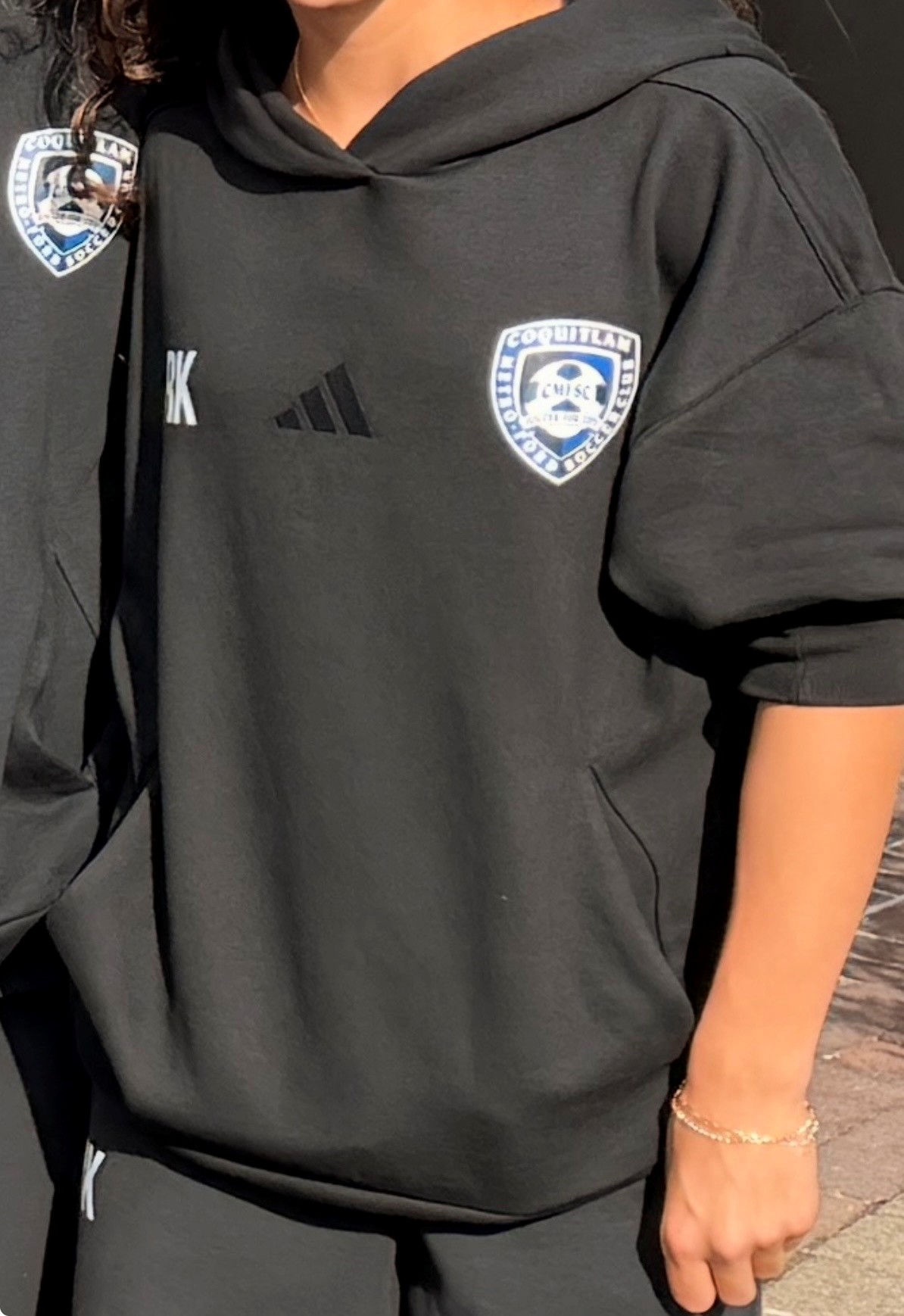 Black Adidas CMFSC Sweatshirt with the initials RK